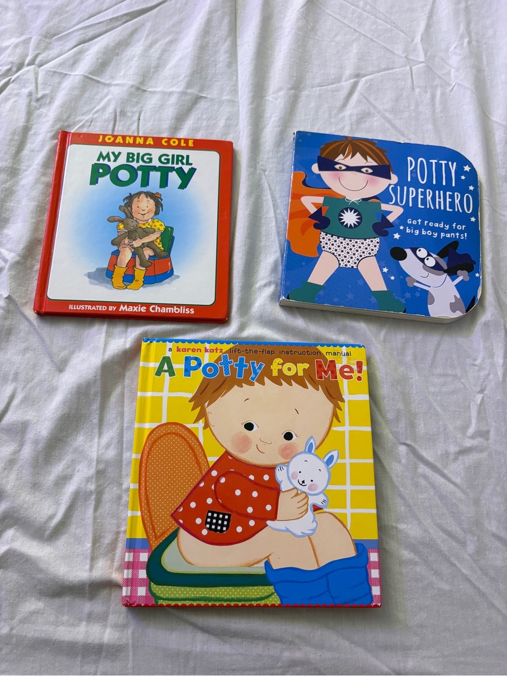 Potty Board Book Bundle - Red, Blue, Yellow Covers